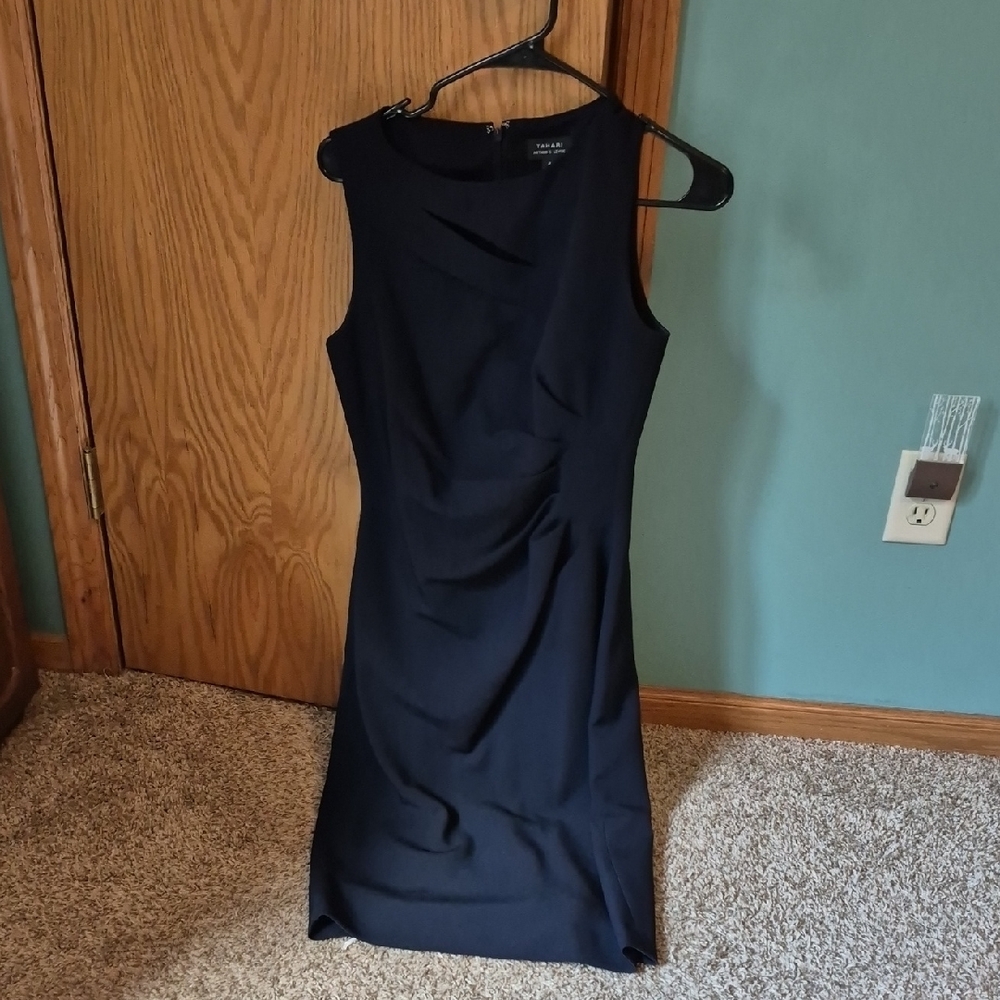Tahari Navy Sheath Dress